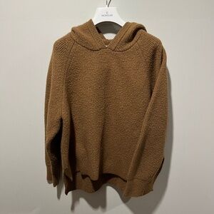 Cyrus Camel Brown Knit Hoodie Sweater – Women’s Large